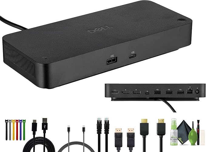 Dell WD25 Pro Dock USB-C Docking Station for 4 Monitors with 2X DisplayPort 1.4, HDMI 2.1, 100W Power Delivery, 2.5GbE RJ45, 6K Display Support Bundle with Accessories