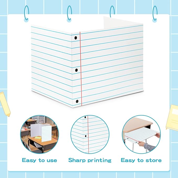 24pcs Paper Student Privacy Boards,Desk Divider Learning Shield Suitable for Student Test Classroom, Light Eco-Friendly Testing Privacy Partition Folders for Teachers School Kingdergarden