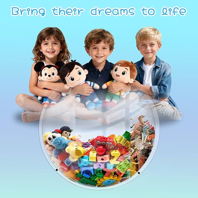 3 Pack Acrylic Wall Toy Storage,Clear Hanging Toy Dispenser with Back Panel Hanging Holder,exquisite Acrylic Wall Organizer for Blocks, Snacks, Cars,Home Organization and Storage (3-pack)