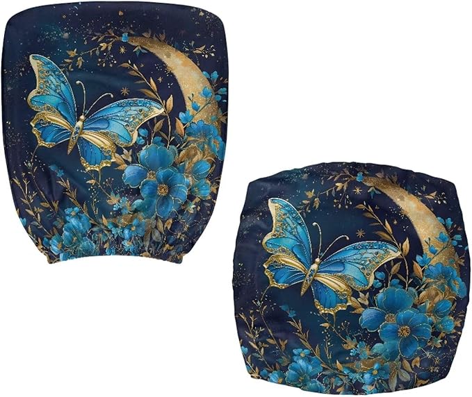 Butterfly Flower Office Chair Covers Stretchable Office Chair Seat Cover Removable Dorm Computer Rotating Chair Slipcover Desk Accessories Split Rotating Swivel Chair Padded Protector