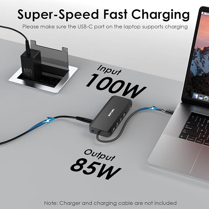 WAVLINK Laptop Docking Station Dual Monitor Triple Display for Windows OS, USB C Hub with 2 HDMI, DisplayPort, 100W PD in, Gigabit Ethernet, USB 3.0/2.0 Ports, SD/TF Card Reader, Audio