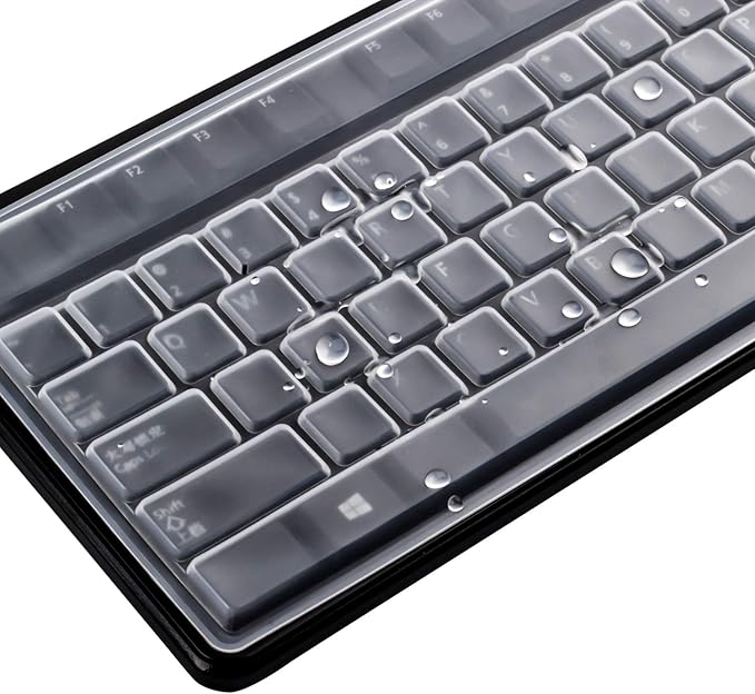 BronaGrand 2 Pack Clear Desktop Computer Keyboard Protection Skin Protector Cover for PC 104/107 Keys Standard Keyboard