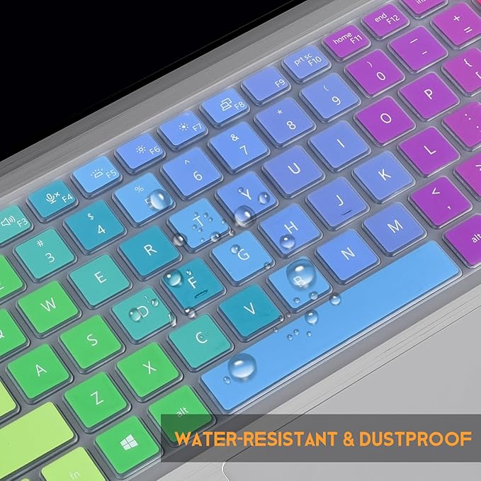 Colorful Keyboard Cover for Dell Latitude 5420 5430 5440 5450 3450 3440 14, Latitude 7440 7430 7420 7410 9420 9430 14, Latitud 7650 7640 16, Dell Latitude 9510 9520 7520 15.6" Laptop -Rainbow