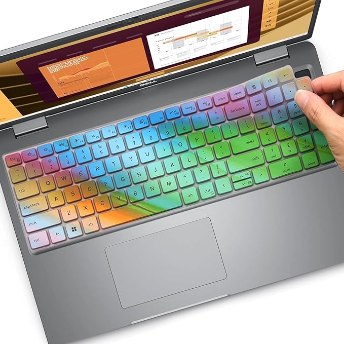Colorful Laptop Keyboard Cover Skin for Dell Latitude 5550, 5540, 5520, 5521, 3540 15.6" and Dell Precision 3560, 3561, 3570, 3571, 3580, 3581, 3590, 3591 15.6 inch Laptop