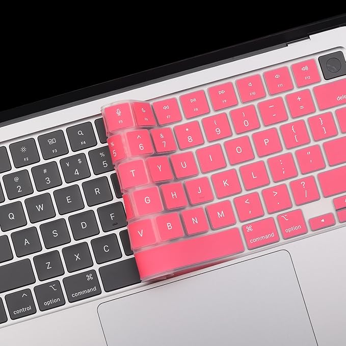 2 Pack Keyboard Cover for 2026 MacBook Neo 13“ (Touch ID) & MacBook Pro 14”/16“ M5-M1 Pro/Max, M5-M2 & MacBook Air 13”/15" M5-M1, Keyboard Protective Skin US Layout - Red
