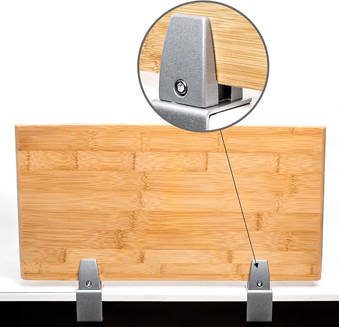 Sneeze Guard Clamp for 1/8"" to 1"" Thick Panel, Adjustable Desk Partition Clip, Aluminum Desktop Divider Clips, Easy to Install Desk Privacy Panel Clips, 4 Pack, GIY-9GM-QVV157