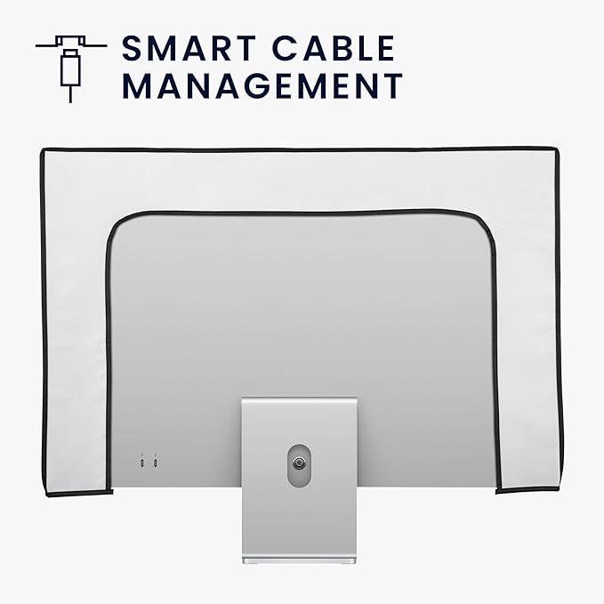kwmobile Monitor Cover Compatible with 31-32" monitor - Dust Cover Computer Screen Protector - White