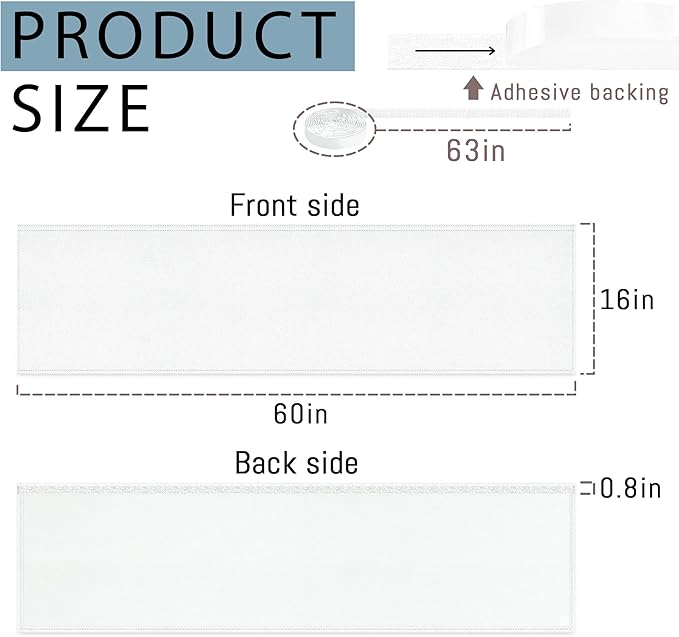 60" Under Desk Privacy Panel White Self-Adhesive Modesty Panel 600D Heavy Duty Desk Skirt Privacy Divider for Office Home or Standing Workstation Concealer Shield