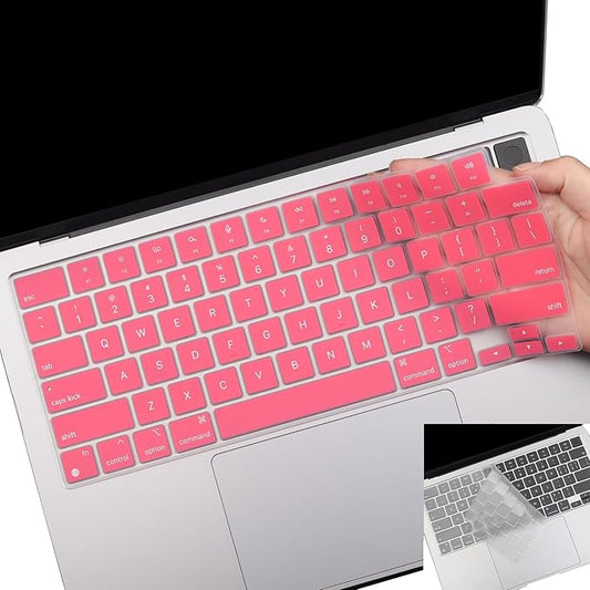 2 Pack Keyboard Cover for 2026 MacBook Neo 13“ (Touch ID) & MacBook Pro 14”/16“ M5-M1 Pro/Max, M5-M2 & MacBook Air 13”/15" M5-M1, Keyboard Protective Skin US Layout - Red