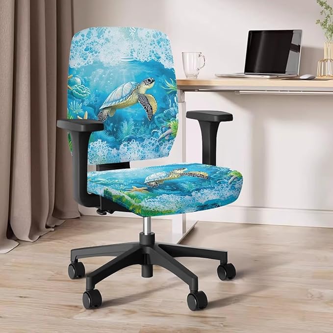 GLENLCWE Moon Sun on Black Office Chair Cover Stretchable Seat Covers Universal Computer Chair Covers Rotating Chair Slipcover Computer Chair Protector
