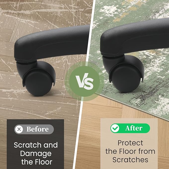 Office Chair Mat for Hardwood Floor & Tile Floor,36"X 48" Heavy Duty Desk Chair Mat for Hard Floors, Under Desk Rug for Rolling Computer Chair,Anti Slip,Low Pile Carpet Floor Protector-Abstract Green