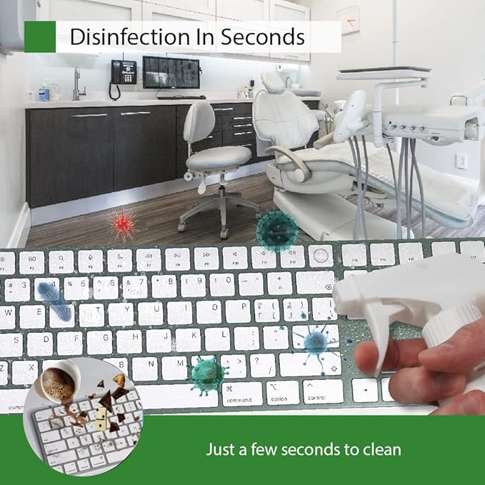Universal KeyboardCap. Fully Covered Flat Style 0.025mm Waterproof Anti-Dust Desktop Keyboard Cover with Numeric Hospital/Dentist Use (for Magic Keyboard Without Numeric Keypad)