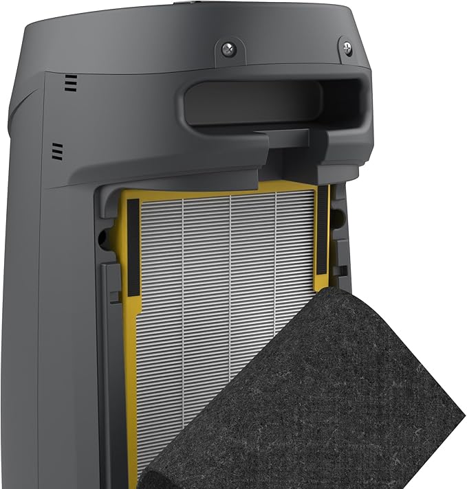 GermGuardian HEPA Air Purifier for Home, Large Rooms Up To 743 Sq. Ft. with HEPA PURE Air Filter, Air Quality Monitor & UV-C Light, AC4880G, 22" Tower, Graphite