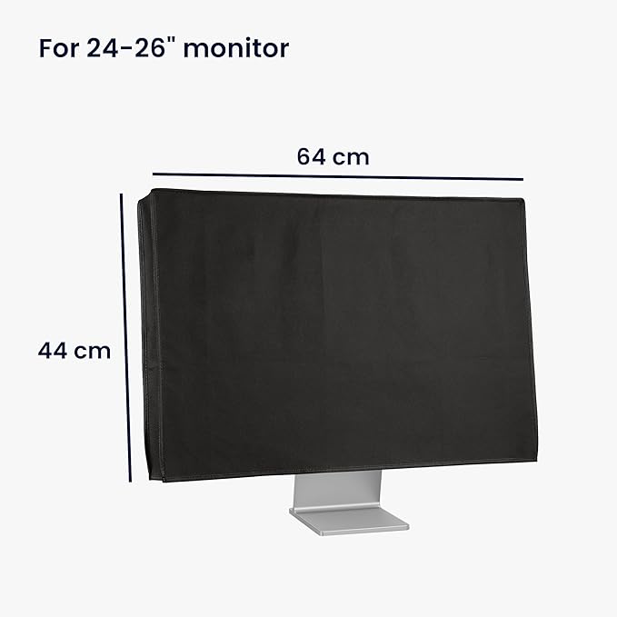 kwmobile Monitor Cover Compatible with 24-26" Monitor - Dust Cover Computer Screen Protector - Black
