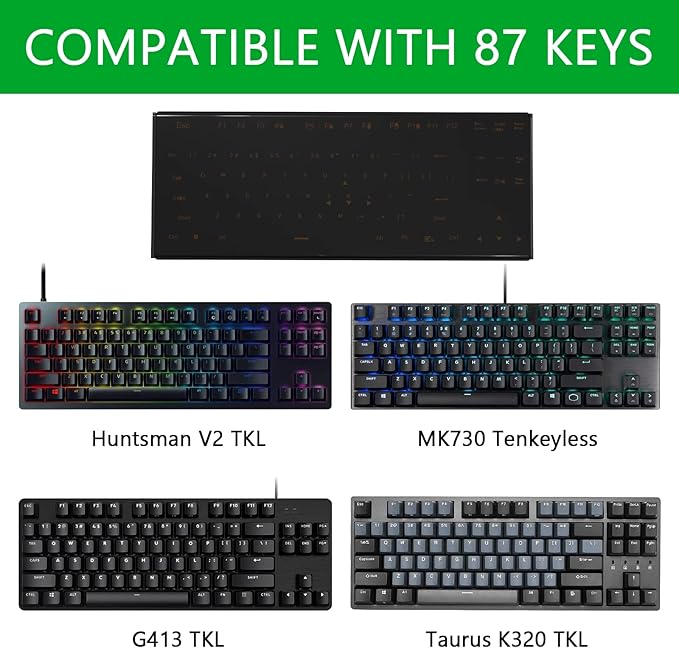 Geekria Tenkeyless TKL Keyboard Dust Cover, Acrylic Keypads Cover for 80% Compact 87 Key Computer Mechanical Gaming Keyboard, Compatible with Razer Huntsman Tournament Edition TKL, V2 TKL