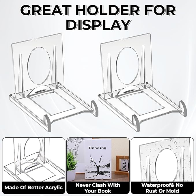 24pcs Acrylic Book Stands for Display Adjustable Book Display Stand Clear Acrylic Handbag Stand Holder for Wallet Purse Bag Small Easel Jewelry Displays Organizer for Party Wedding Home Decor Birthday
