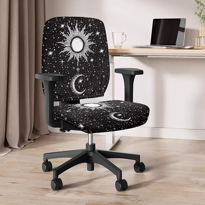 GLENLCWE Aztec Sunflower Cow Office Chair Cover Stretchable Seat Covers Universal Computer Chair Covers Rotating Chair Slipcover for Family Friends