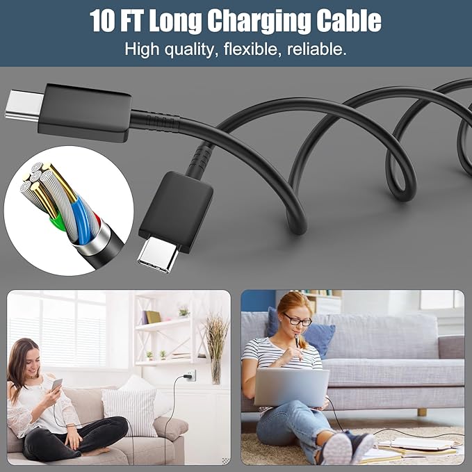 USB C Fast Charger,25W Android Phone Charger for Samsung S26 Super Fast Charger Type C Charger Cord & 10 Ft USB C Cable Fast Charging for Samsung Galaxy S26/S25/S24/S23/S22/S21/S20/Plus/Ultra,2 Pack