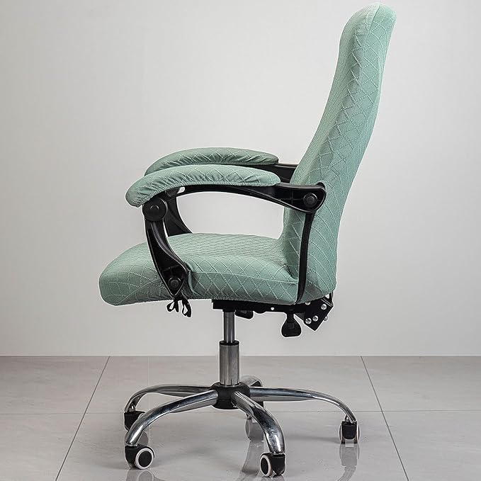 Melaluxe Office Chair Cover with Armrest Covers， Universal Stretch Desk Chair Cover, Computer Chair Slipcovers (Size: L) - Matcha