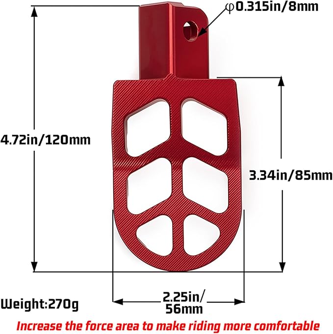 XINGWU Dirt Bike Footpegs Wide Foot Pedals CNC for CRF50 CRF70 CRF110 XR50 XR70 XR110 SSR CT200U KAYO SDG Pit Bike 50cc 70cc 80cc 90cc 100cc 110cc 125cc 150cc Mini Bike Foot Pegs Footrest Red