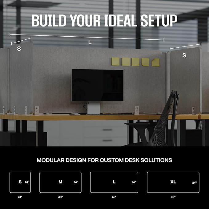 Universal Desk Privacy Panel – Heavy-Duty Desk Divider & Office Partition - Privacy Screen for Workspaces & Cubicles (2-Pack, 60" x 24")