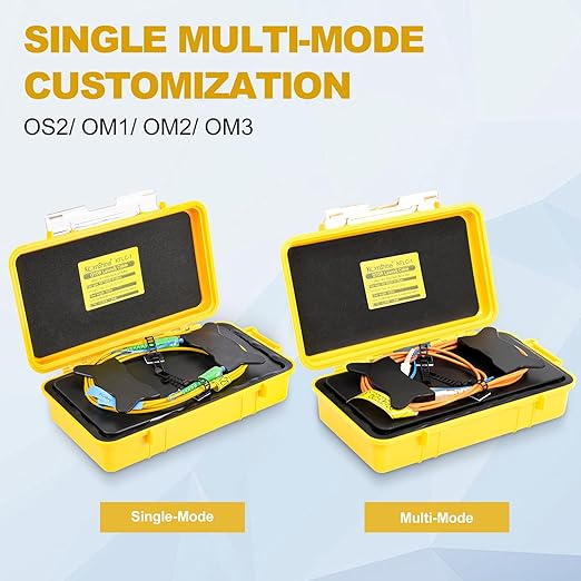 KOMSHINE SC UPC-LC UPC OTDR Launch Cable Box G652D Cable Fiber Singlemode 9/125, OTDR Launch Box Optical Fiber Test Extension Line Single Mode Dead Zone Eliminator 1KM 1310/1550nm