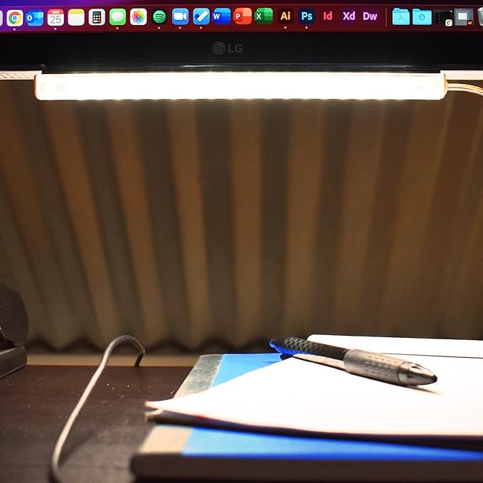 TrueColor USB-Powered LED Light Bar with Frosted Cover for Under Cabinet, Under Monitor, TV Backlight – Easy-Install - Adhesive & Mounting Brackets Included - 100,000 Hours Lifetime (18", Soft White)