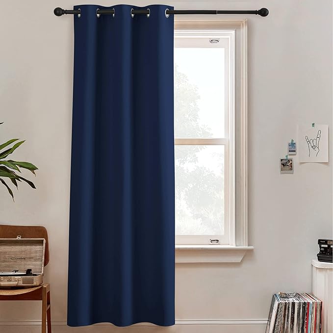 RYB HOME Blackout Curtains for Living Room, Thermal Insulated Sound Blocking Energy Efficient Drapes Privacy Wall for Bedroom Dining Shared Room, W60 x L108 inches, Navy Blue, 1 Panel