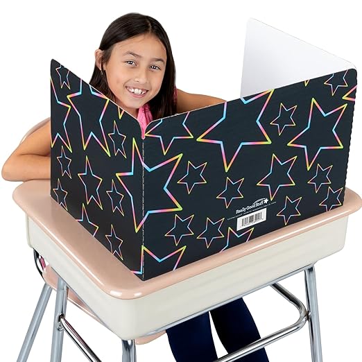 Really Good Stuff Standard Neon Pop Privacy Shields Set of 12 Matte for Student Desks - Enhance Focus and Eliminate Distractions in Classroom or at Home