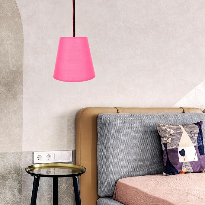 LALAFINA Clip-on Table Lamp Shade 5.51X5.51X5.11In Wear-Resistant Fabric Lamp Cover for Desk Lamps Soft Cozy Warm Light Shade for Bedroom Living Room