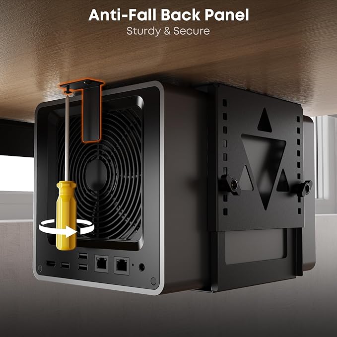 PUTORSEN Under Desk Mini PC Mount NAS Mount Bracket Holder, Height and Width Adjustable CPU Holder for Mac mini Desktop Computer, Mini PC, Small Form Factor Desktop Tower