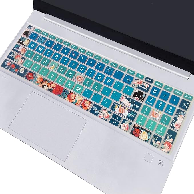Silicone Keyboard Cover for 15.6 HP Laptop 15-fc 15-fd 15t-fd 15z-fc/HP Pavilion 15-eg 15t-eg 15-eh 15-er, 17z-ca 17-cn 17-cp 17z-cp Model Series,Red Rose