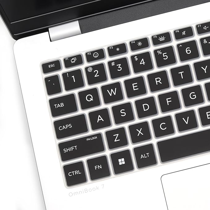 Keyboard Cover for 2026 2025 HP OmniBook 5 Next Gen AI 14" & OmniBook 7 14"/OmniBook 5 Flip 14" 14-he 14-fp 14-FR 14-fs 14-he0037nr 14t-fr000 14-fp0057nr 14-fs0000 (Not fit 14-fm 14-fk 14-ha)-Black