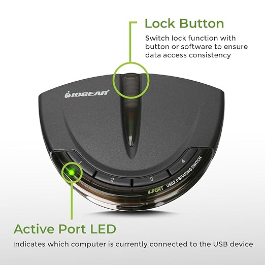 IOGEAR 4-Port USB 2.0 Automatic Printer Switch, GUB431
