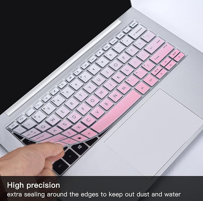 2PCS Keyboard Cover for HP EliteBook 830 835 840 845 1040 G9 G10 2024 2023 2022, 13.3 14 inch HP EliteBook Keyboard Protector Skin(Not fit 840 845 1040 G11 G8 G7 G6 G5 G4 G3),Gradual Pink+Clear