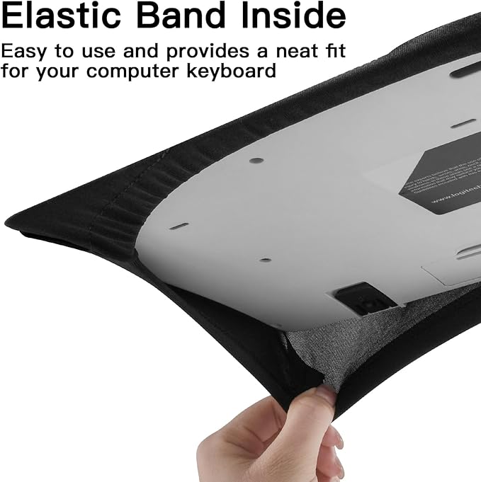 Keyboard Dust Cover, Covers Standard and Full-Size Mechanical Gaming Keyboards, Stretch Fabric Anti-Dust Keyboard Sleeve Fits Keyboards from 17.9" x 6.3" to 20.5" x 8.7", (Black, L)