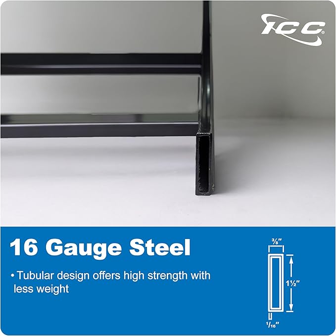 ICC Cable Runway Rack 90° Inside Corner Only, 16-Gauge Steel, Black, Component for Ladder Rack System, Made in USA