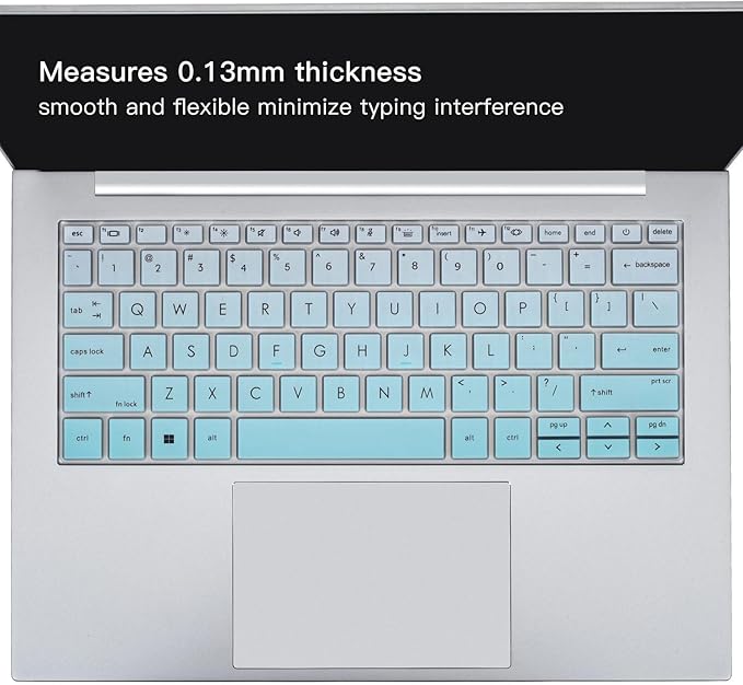 2PCS Keyboard Cover Skin for HP EliteBook 830 835 840 845 1040 G9 G10 13.3 & 14 inch 2025-2022, HP EliteBook 14 inch Keyboard Protector(Not fit 840 845 1040 G11 G8 G7 G6 G5 G4 G3),Gradual Mint+Clear