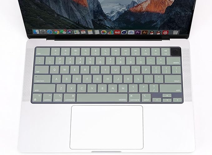 MOSISO Keyboard Cover Skin Compatible with MacBook Air 15 inch M3 A3114 M2 A2941/Air 13.6 A3113 A2681/Pro 14/16 M4 M3 M2 M1, Antique Green