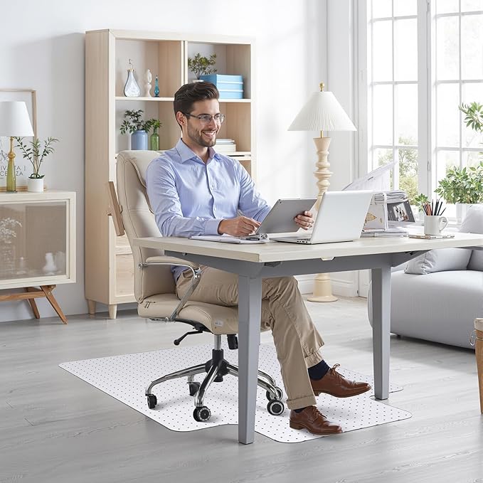 Office Chair Mat for Hard Floor, 36'' x 48'' Computer Desk Chair Mat for Floors, Easy Rolling for Office on Carpets Anti-Slip Carpet Protector for Rolling Work and Gaming Chairs