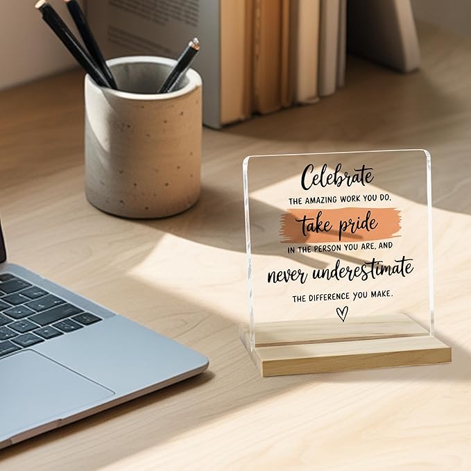 Work Encouragement Office Decor Sign, Acrylic Plaques Gifts for Women Coworker