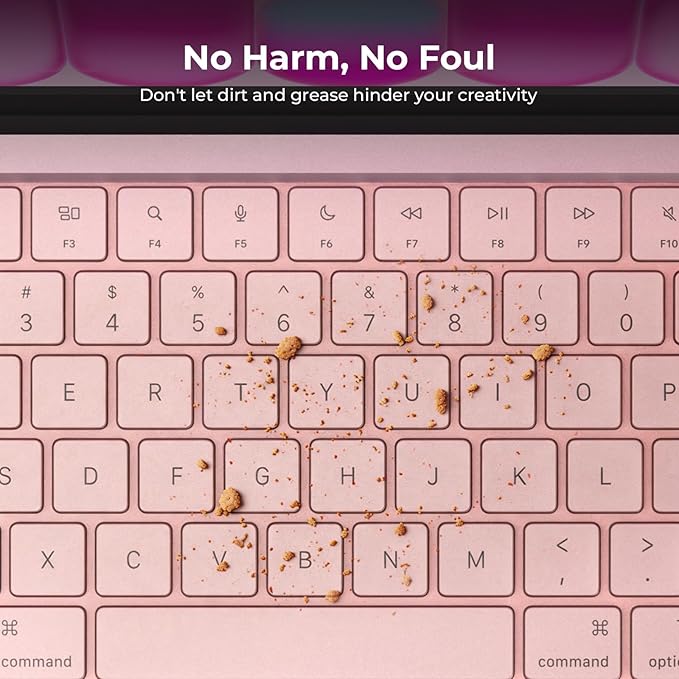 EooCoo Premium Keyboard Cover Skin Protector, Laptop Accessories Compatible with 2026 2025 2024 2023 2022 2021 M5-M1 Pro/Max MacBook Pro 14/16, M5-M2 MacBook Air 13/15, 2026 Mac Neo 13, Blush Clear