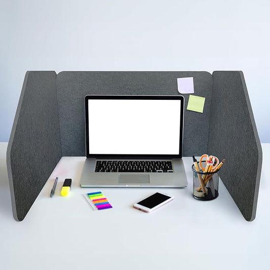 29.1"x22.8"x1.2" Acoustic Desk Divider, Sound Absorbing, Freestanding Soundproof Privacy Panel, Reduce Noise, Increase concentration, Made from High Quality Polyester (African Grey)