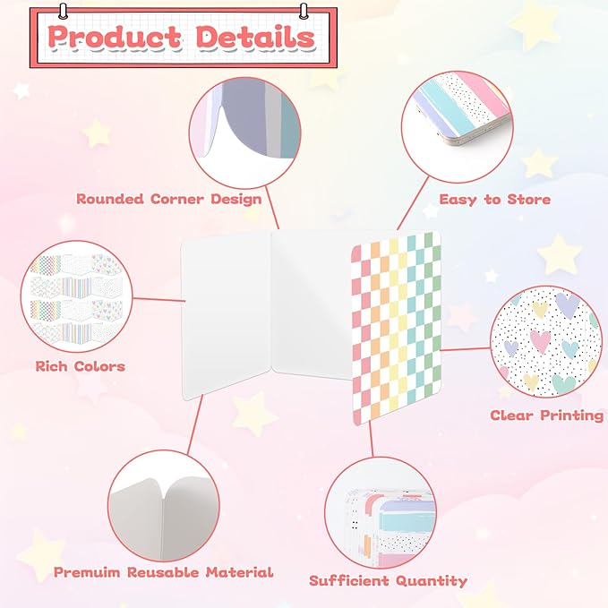 gisgfim 36 Pack Privacy Shields for Student Desk Pastel Desk Dividers Durable Privacy Folders Testing Dividers Shield Study Boards Panel Partition for Classroom Teacher Back to School Supplies