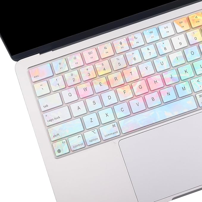 2 Pack Colorful Keyboard Cover for 2026-2023 MacBook Air 13"15" M5 M4 M3 M2, 2026-2021 MacBook Pro 14" 16" M5 M4 M3 M2 M1 Pro/Max,Keyboard Skin for 14.2" 16.2" MacBook Pro /13.6" 15.3"MacBook Air, US