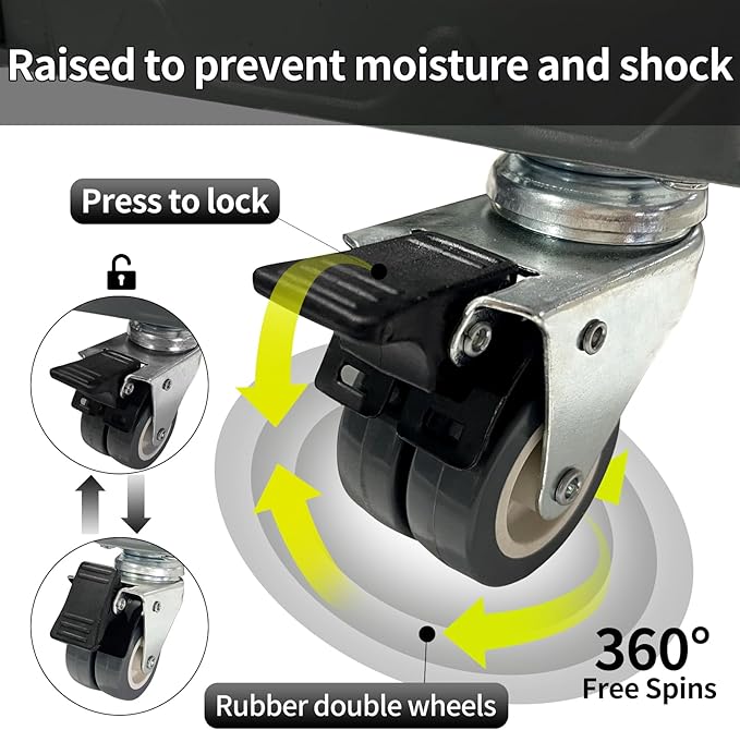 Upgrade Fridge Stand Mobile Base With 4 Locking Wheels And 8 Strong Feet Adjustable Furniture Dolly for Washer Dryer Washing Machine Stand Pedestal, Refrigerator Stand