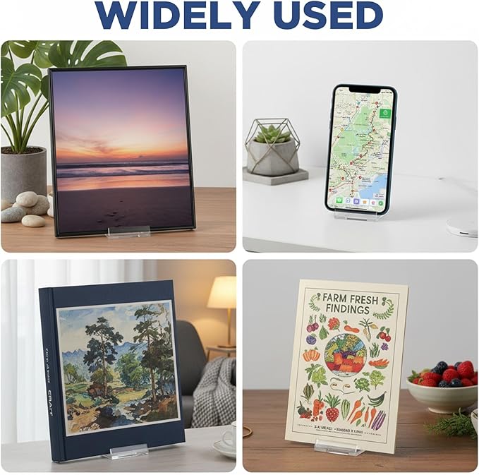30pcs Adjustable Clear Display Holder Acrylic Book Stand for Display Easel Collector Stand Book Displays Stands for Home Office Wedding Birthday Comic Album CD Magazine Postcard Artworks Party