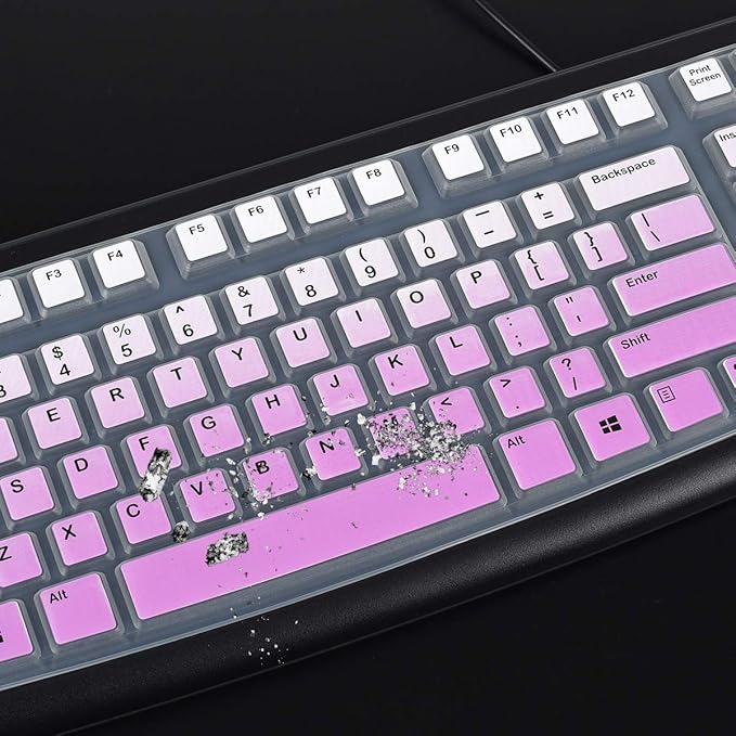 Keyboard Cover for Logitech K120 & MK120 Wired Keyboard, Logitech K120 Keyboard Skin Protector - Gradual Purple