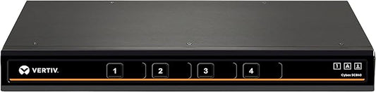 Avocent Vertiv Cybex SC840-001Secure Desktop KVM,Single Head Monitor,4 Port,Dual-Link,Secure Desktop KVM Switch,Common Access Card (CAC),Dedicated Peripheral Port (DPP),True Image Reproduction,Black