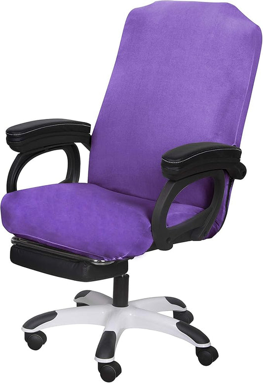 SARAFLORA Office Chair Cover- Large, Light Purple- Removable Computer Chair Covers for with Zipper for Universal Rotating Chair Desk Chairs Cover High Chair Seat Washable Protector for Pet